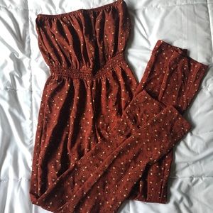 FOREVER 21 Burnt Orange Floral Jumpsuit NWOT